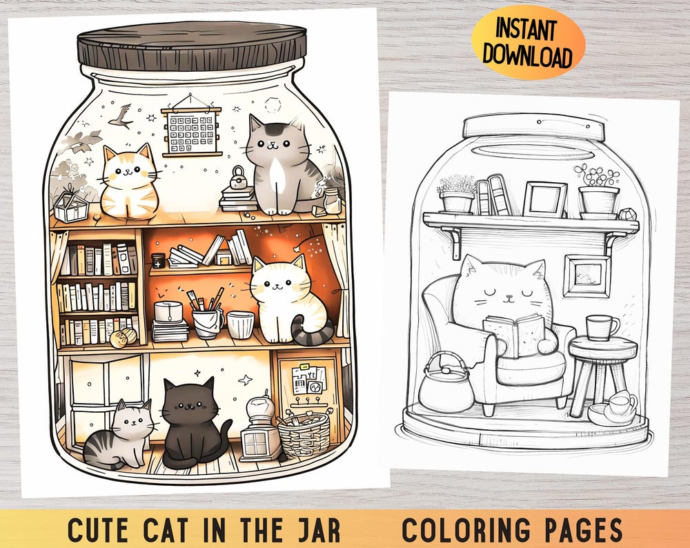 Kawaii cat coloring pages