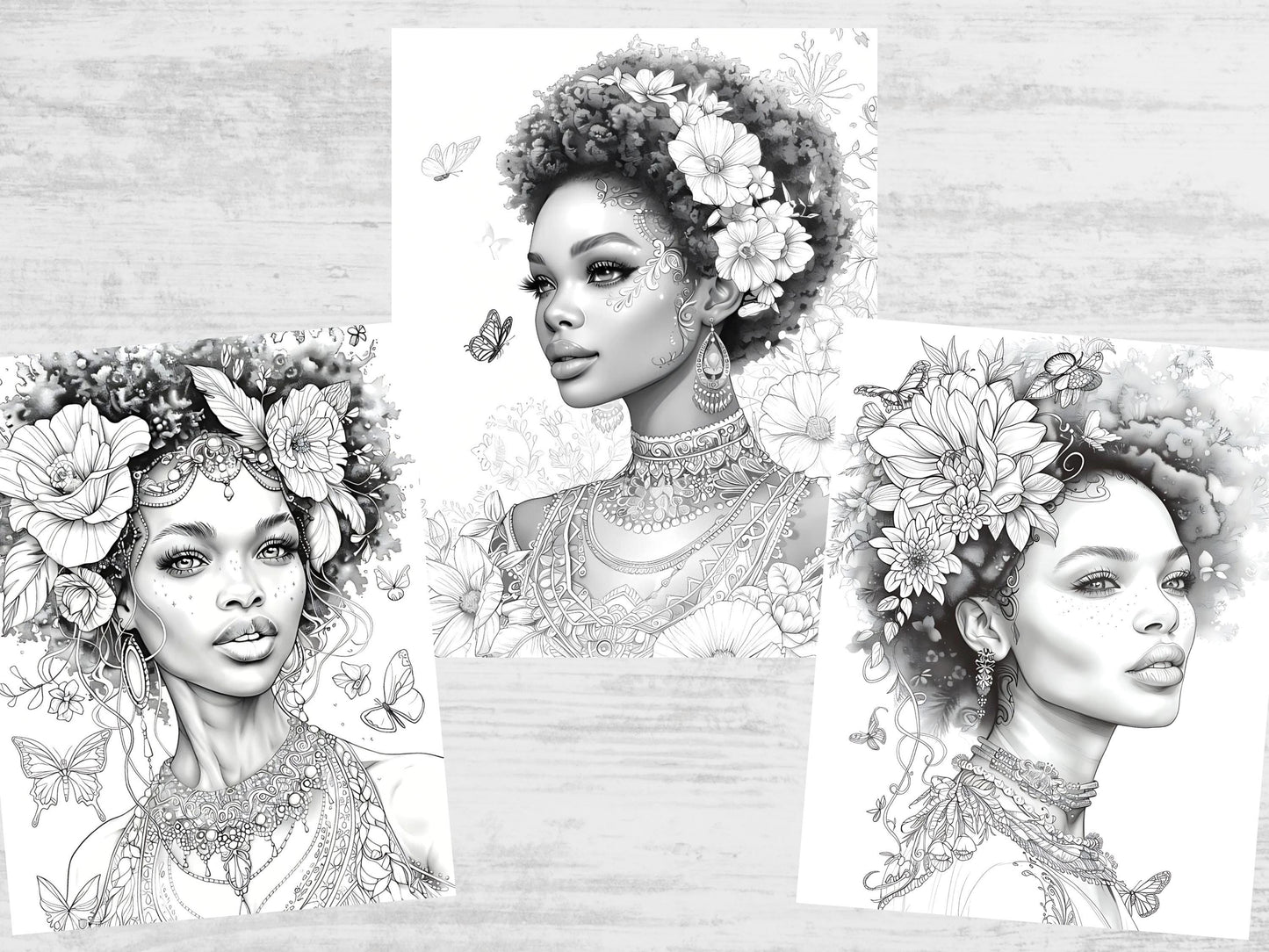 Hermosa mujer negra afroamericana, libro para colorear para adultos, belleza negra, colorear adultos, chicas hermosas, mujer negra, páginas para colorear de mujeres, negra