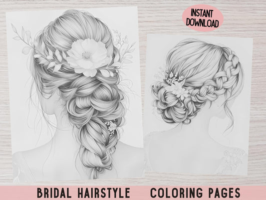 Páginas para colorear cabello, Página para colorear peinados, Páginas para colorear cabello para adultos, Páginas para colorear diseño de cabello, Libro para colorear cabello, Página para colorear adultos