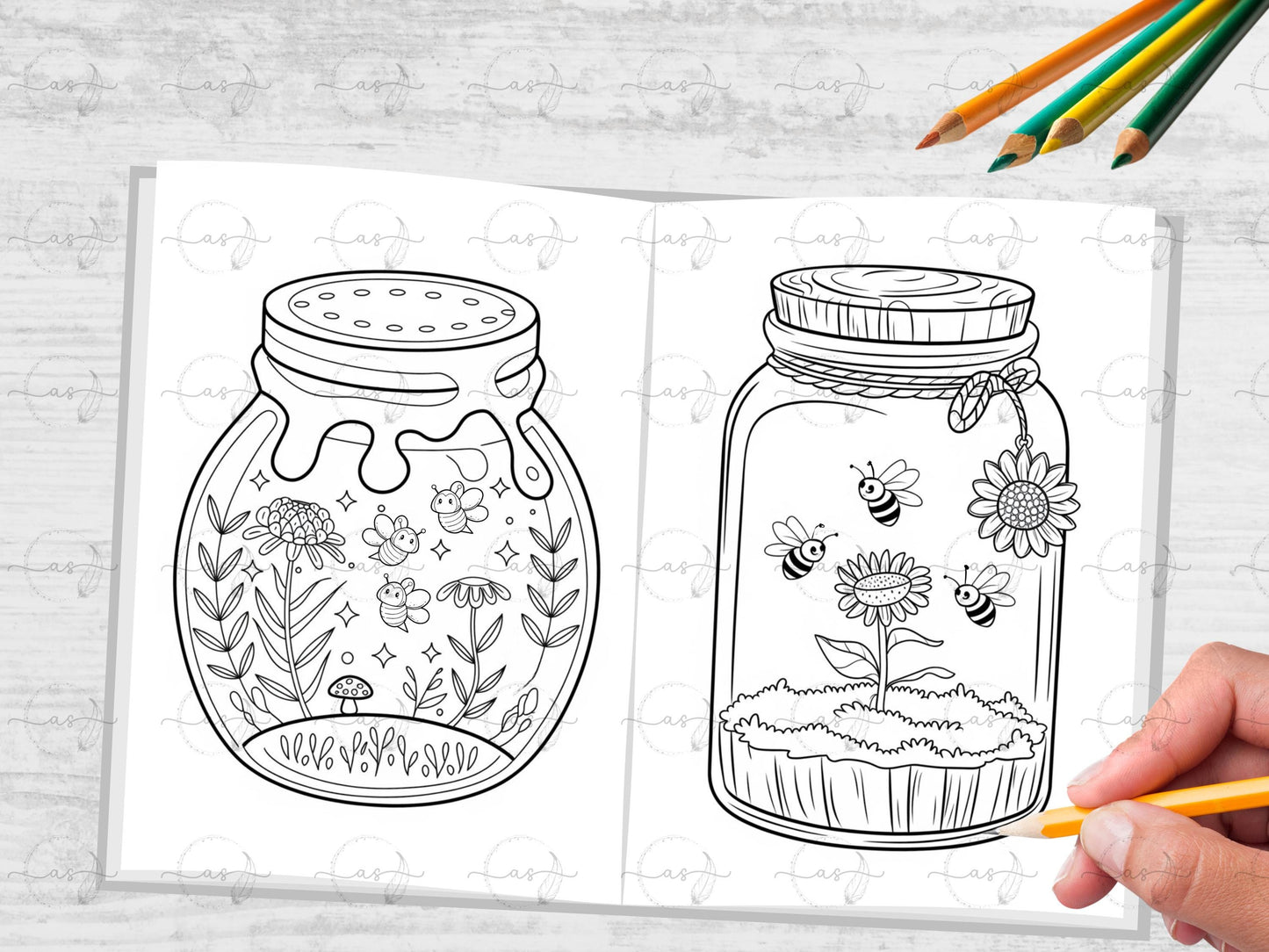 Dibujos de abejas para colorear para imprimir / Dibujos de abejas para colorear para adultos / Dibujos de abejas para colorear / Libro para colorear de frascos, Dibujos de abejas para imprimir