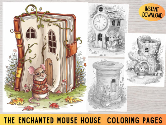 Dibujos para colorear de ratones, Dibujos para colorear de ratones, Dibujos para colorear para adultos, Dibujos para colorear de cuentos de hadas, Dibujos para colorear de otoño, Casas acogedoras, Dibujos para colorear lindas, Casas acogedoras