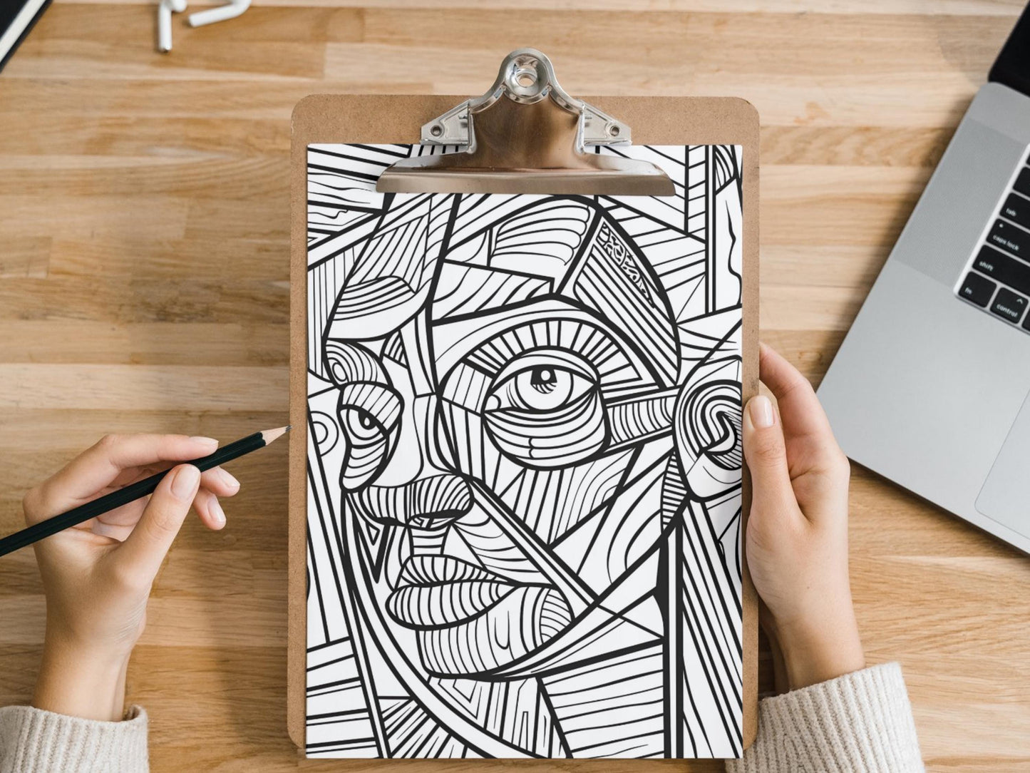 Dibujos para colorear de arte abstracto, caras abstractas, dibujos para colorear abstractos para imprimir, libro para colorear abstracto para adultos, diseño abstracto, dibujos para colorear