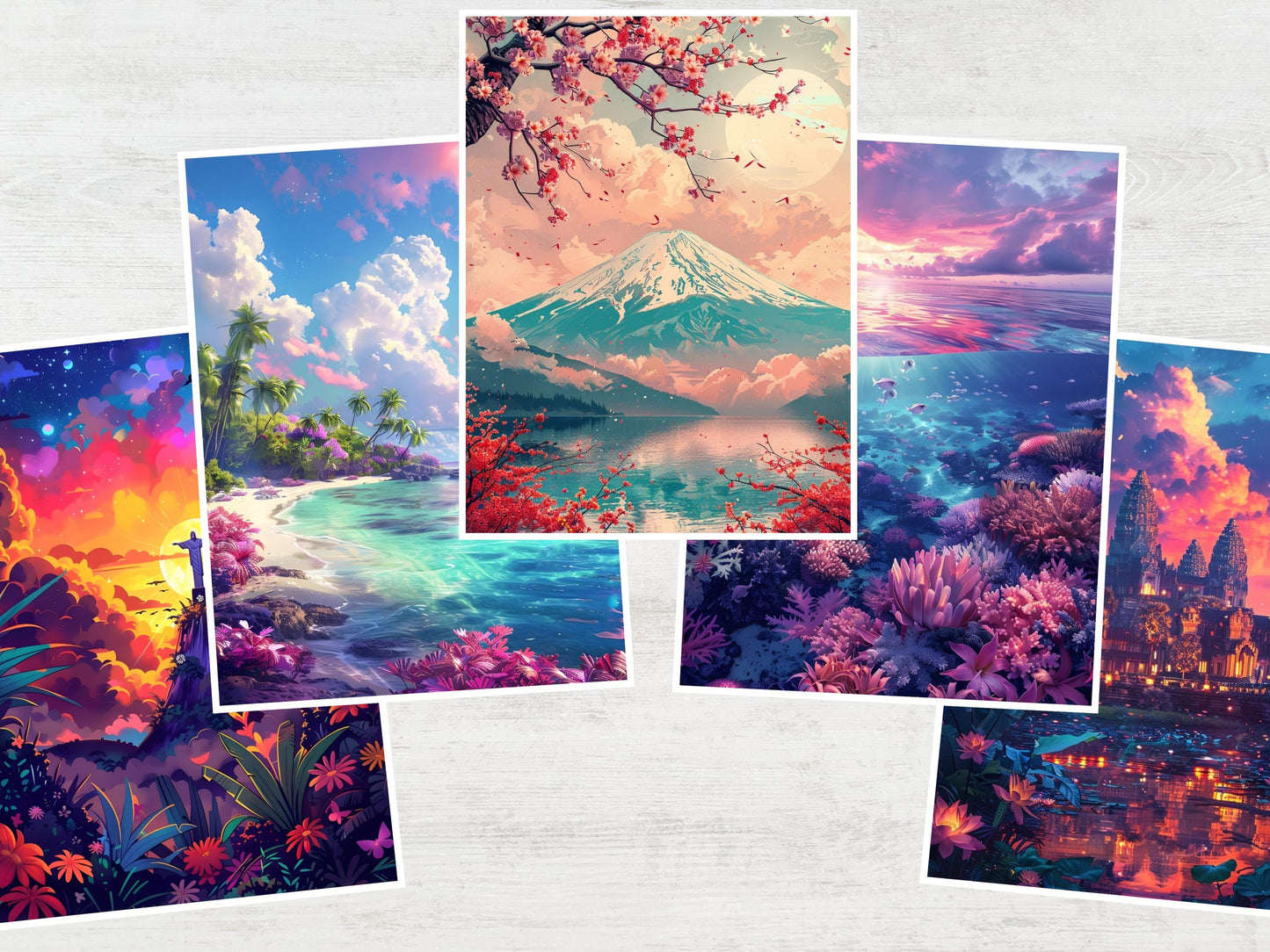 Libro para colorear paisajes por números – Volumen 2, Dibujos relajantes para adultos, Dibujos fáciles para colorear por números, Pósters de viajes, Arte de lugares emblemáticos del mundo