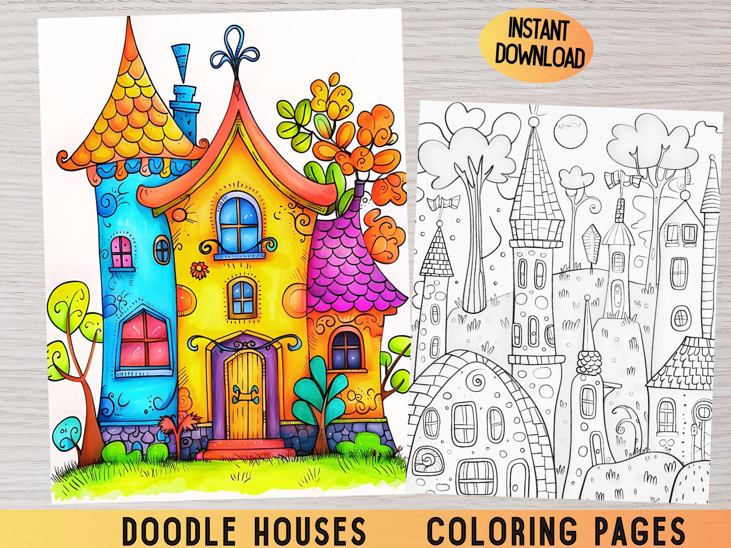 Dibujos para colorear con garabatos: divertidos diseños imprimibles para niños y adultos, dibujos para colorear con garabatos, lindo libro para colorear con descarga digital