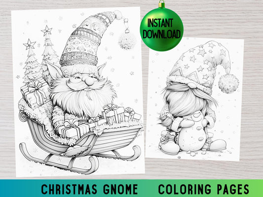Dibujos para colorear de gnomos navideños, Dibujos para colorear de Navidad, Dibujos para colorear de gnomos, Libro para colorear para adultos, Dibujos para colorear, Dibujos para colorear de nieve, Dibujos para colorear de vacaciones