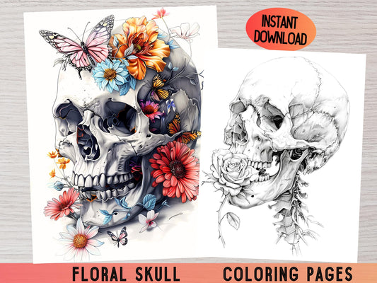 Dibujos para colorear de calaveras, Dibujos para colorear de calaveras para adultos, Libro para colorear de calaveras para adultos, Libro para colorear de calaveras, Dibujos para colorear de calaveras para imprimir, Página para colorear de calaveras