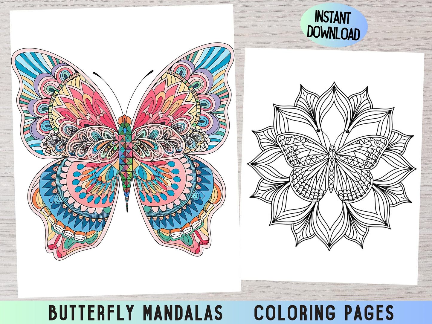 Páginas para colorear de mandalas, Dibujos para colorear para adultos, Mandalas para colorear imprimibles, Mandalas mariposa, Alivio del estrés, Patrón de mandalas, Mandalas florales