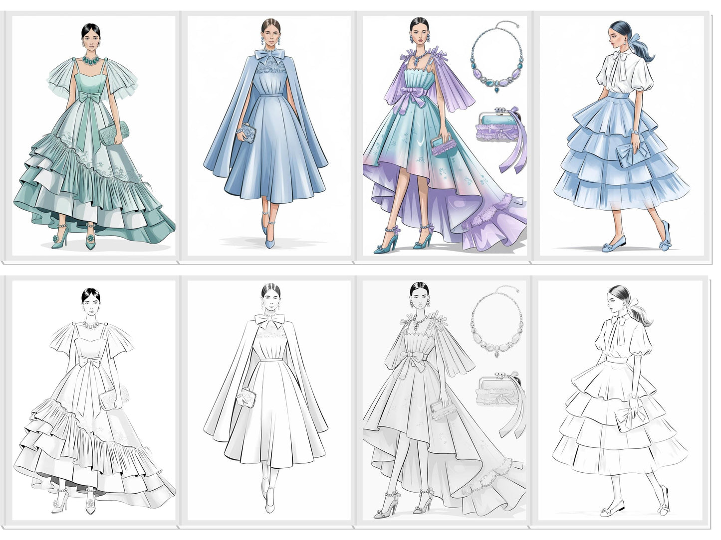 Coquette Fashion, Dibujos para colorear de moda, Dibujos para colorear de moda para adultos, Dibujos para colorear de moda para adultos, Libro para colorear de moda para adultos