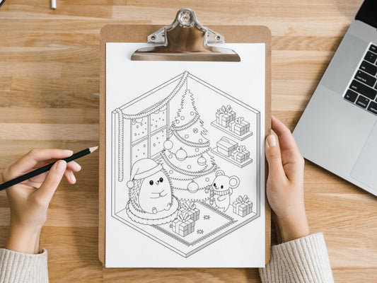 Rincón navideño, Navidad kawaii, Dibujos para colorear navideños, Dibujos para colorear kawaii, Dibujos para colorear festivos, Dibujos para colorear navideños, Dibujos para colorear festivos/Lindas páginas kawaii