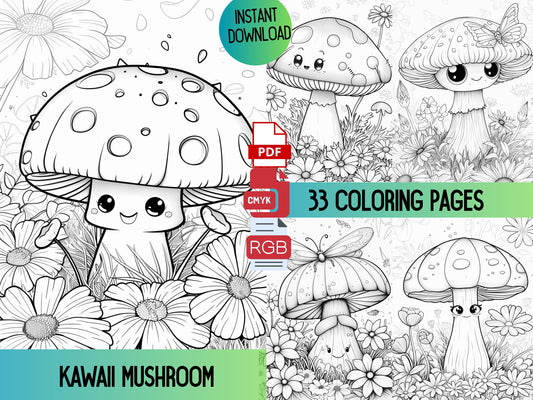 Colorear Setas, Libro Para Colorear Kawaii, Colorear Kawaii, Setas Kawaii, Lindo Libro Para Colorear, Páginas Para Colorear, Páginas Para Colorear Para Adultos