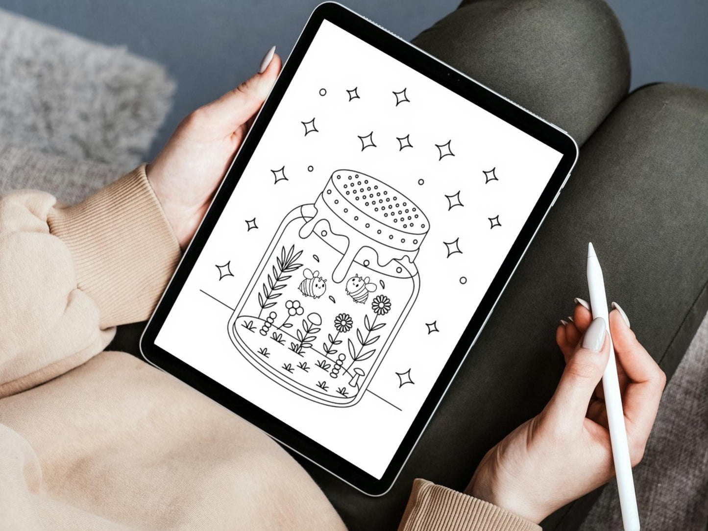 Dibujos de abejas para colorear para imprimir / Dibujos de abejas para colorear para adultos / Dibujos de abejas para colorear / Libro para colorear de frascos, Dibujos de abejas para imprimir