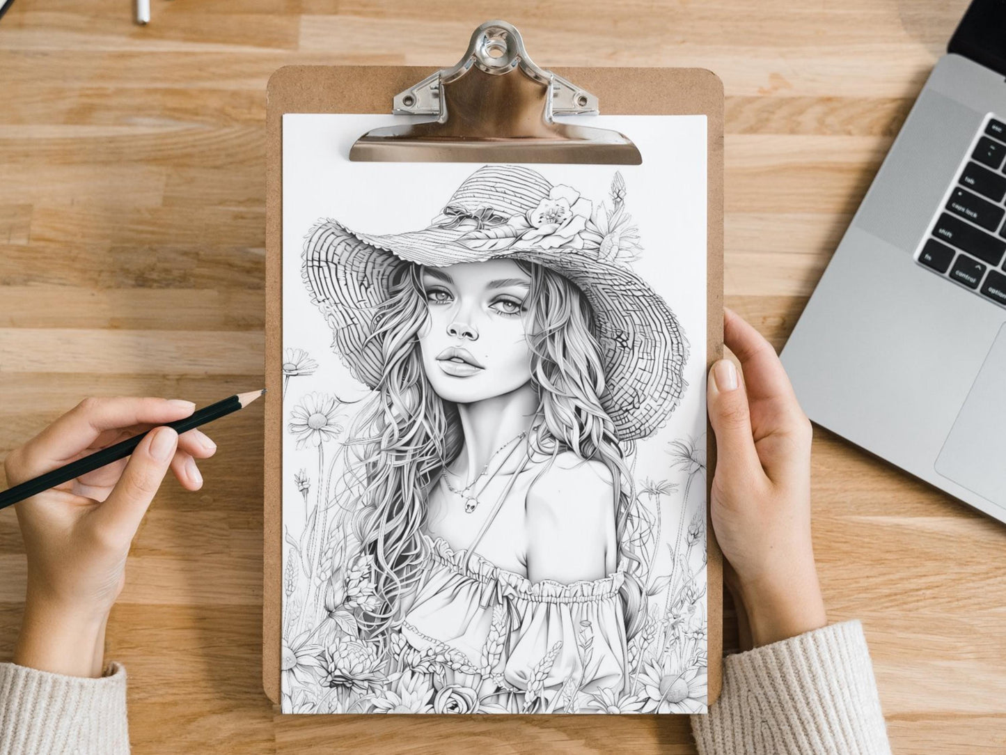 Páginas para colorear de hermosas chicas boho, moda boho, páginas para colorear de mujeres, dibujos para colorear para adultos, bellezas para colorear, chicas boho, pdf