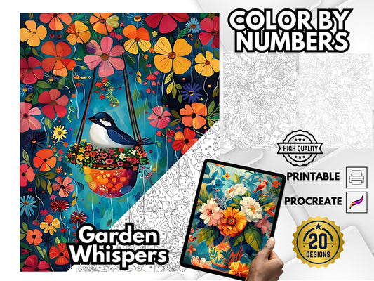 Flores para colorear por números para adultos: Dibujos florales fáciles para colorear, páginas para colorear relajantes de jardín, colorear conscientemente, colorear con calma