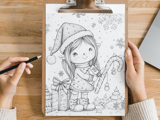 Dibujos para colorear de gnomos navideños, Dibujos para colorear de vacaciones, Dibujos para colorear de Navidad, Dibujos para colorear de gnomos, Libro para colorear para adultos, Dibujos para colorear, Dibujos para colorear de nieve