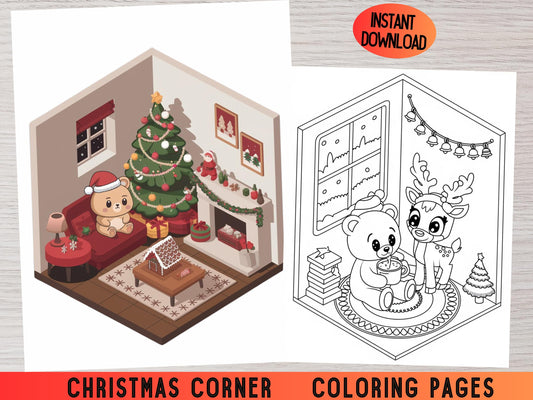 Rincón navideño, Navidad kawaii, Dibujos para colorear navideños, Dibujos para colorear kawaii, Dibujos para colorear festivos, Dibujos para colorear navideños, Dibujos para colorear festivos/Lindas páginas kawaii