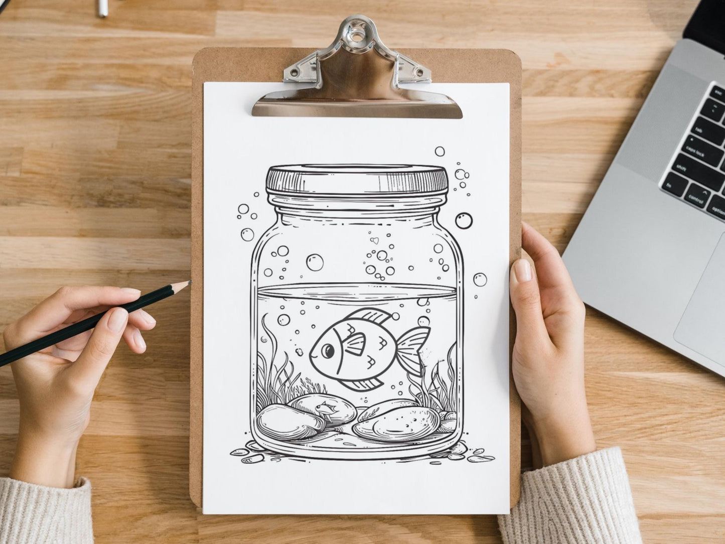 Dibujos para colorear bajo el agua / Animales marinos en frascos / Hojas para colorear bajo el agua para imprimir / Lindas escenas submarinas, dibujos para colorear atrevidos y fáciles