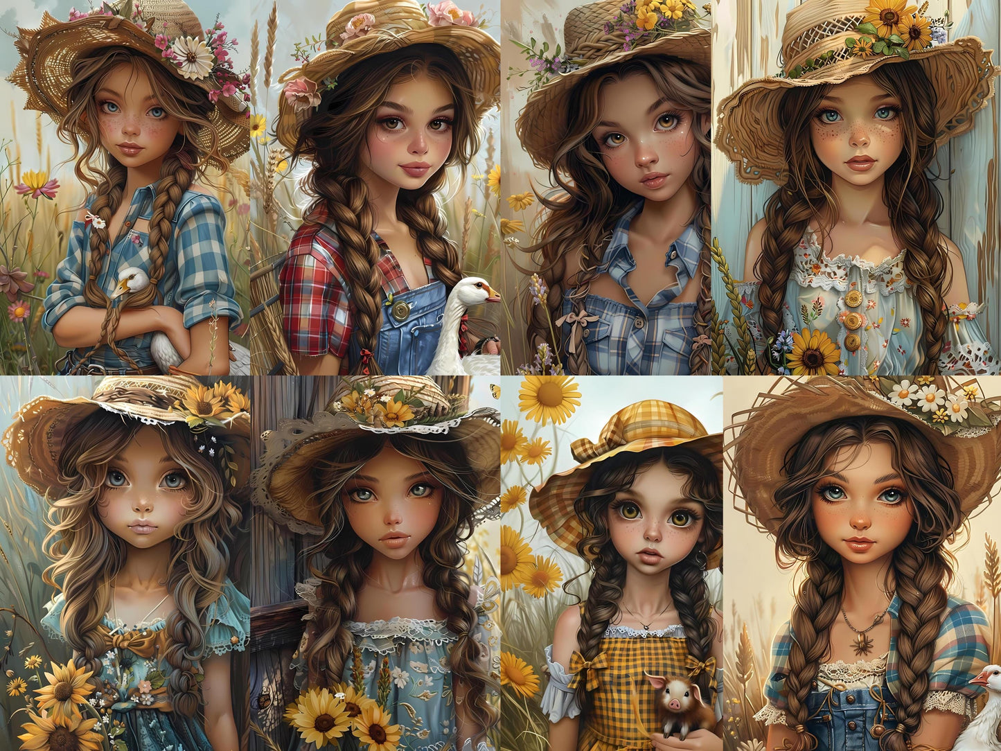 Libro para colorear de chicas de campo: Ilustraciones de la vida en la granja (PDF)