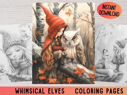 Dibujos para colorear de elfos, Dibujos para colorear de elfos para imprimir, Libro para colorear para adultos, Dibujos para colorear de elfos, Dibujos para colorear de fantasía, Dibujos para colorear de elfos, Página para colorear de elfos