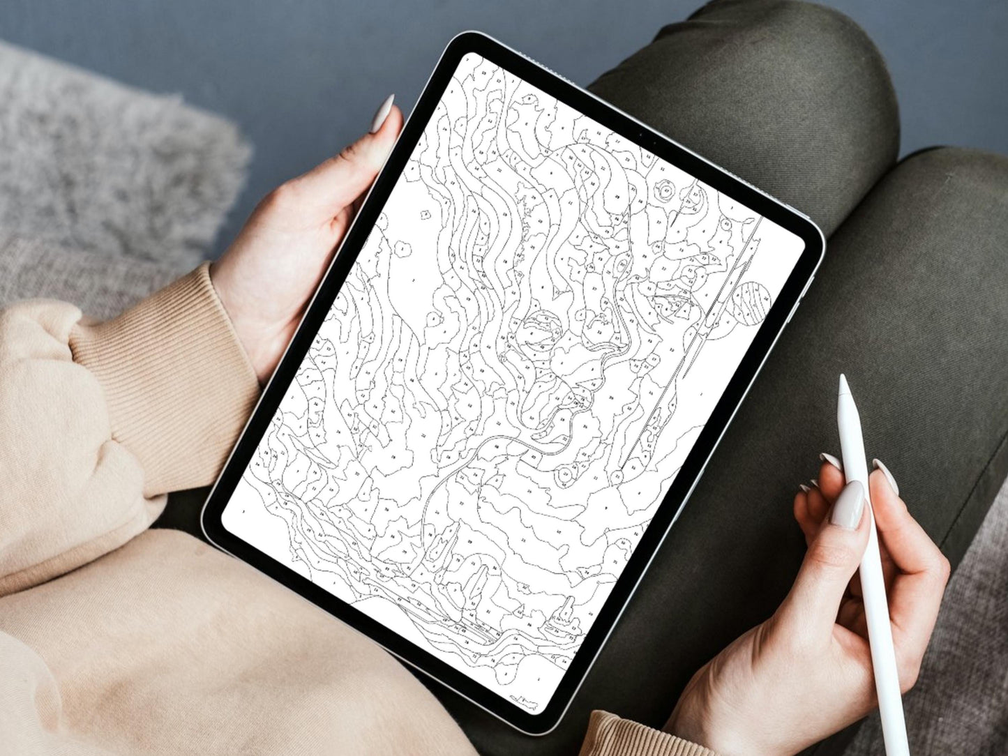 Colorear por números para adultos, páginas para colorear del espacio, galaxias y paisajes imprimibles en PDF y PNG, libro para colorear digital de descarga instantánea