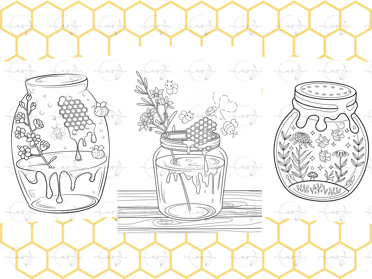 Dibujos de abejas para colorear para imprimir / Dibujos de abejas para colorear para adultos / Dibujos de abejas para colorear / Libro para colorear de frascos, Dibujos de abejas para imprimir