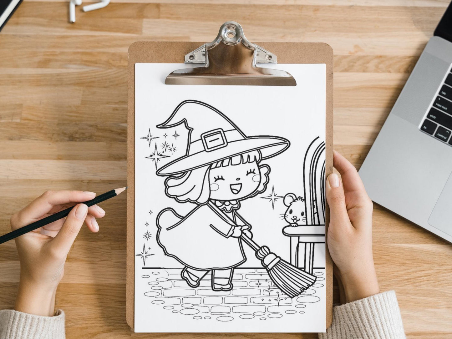 Páginas para colorear de brujas, páginas para colorear de brujas para imprimir, páginas para colorear de brujas para adultos y niños, brujas lindas, páginas para colorear de brujas y gatos