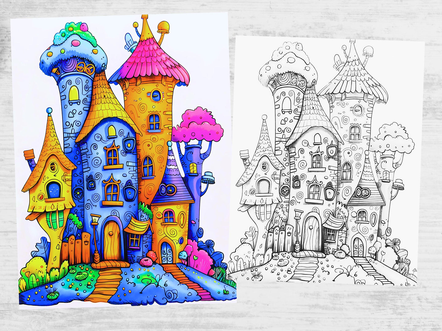 Dibujos para colorear con garabatos: divertidos diseños imprimibles para niños y adultos, dibujos para colorear con garabatos, lindo libro para colorear con descarga digital