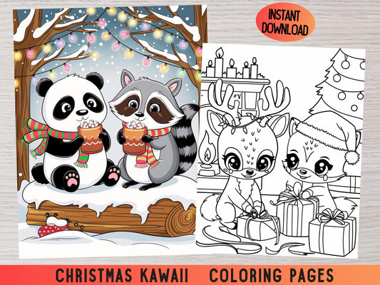 Navidad kawaii, Dibujos para colorear de Navidad, Dibujos para colorear kawaii, Dibujos para colorear festivos, Dibujos para colorear kawaii lindos, Dibujos para colorear de invierno