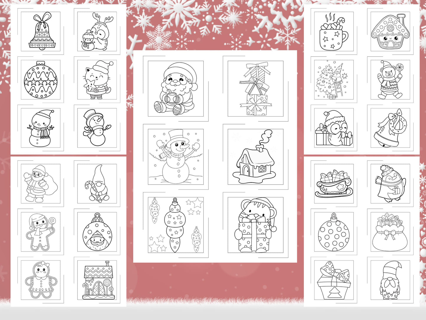 Hojas para colorear de Navidad, Hojas para colorear de Navidad para imprimir, Páginas para colorear de Navidad, Páginas para colorear de Navidad para adultos