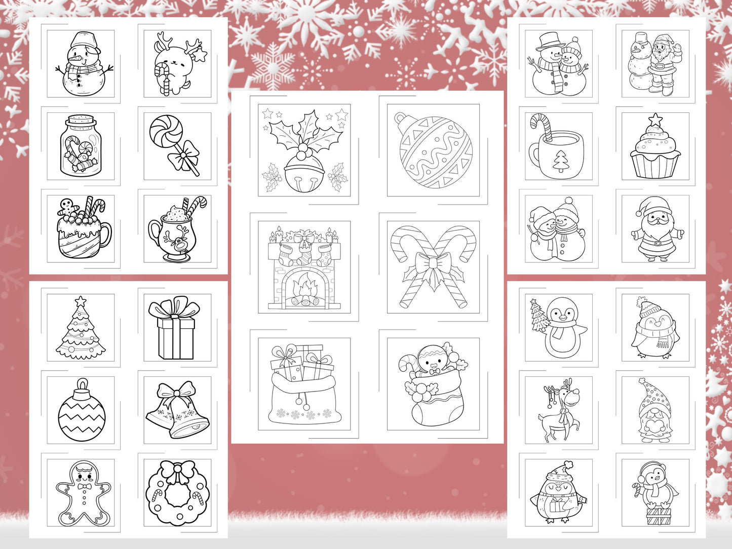 Hojas para colorear de Navidad, Hojas para colorear de Navidad para imprimir, Páginas para colorear de Navidad, Páginas para colorear de Navidad para adultos