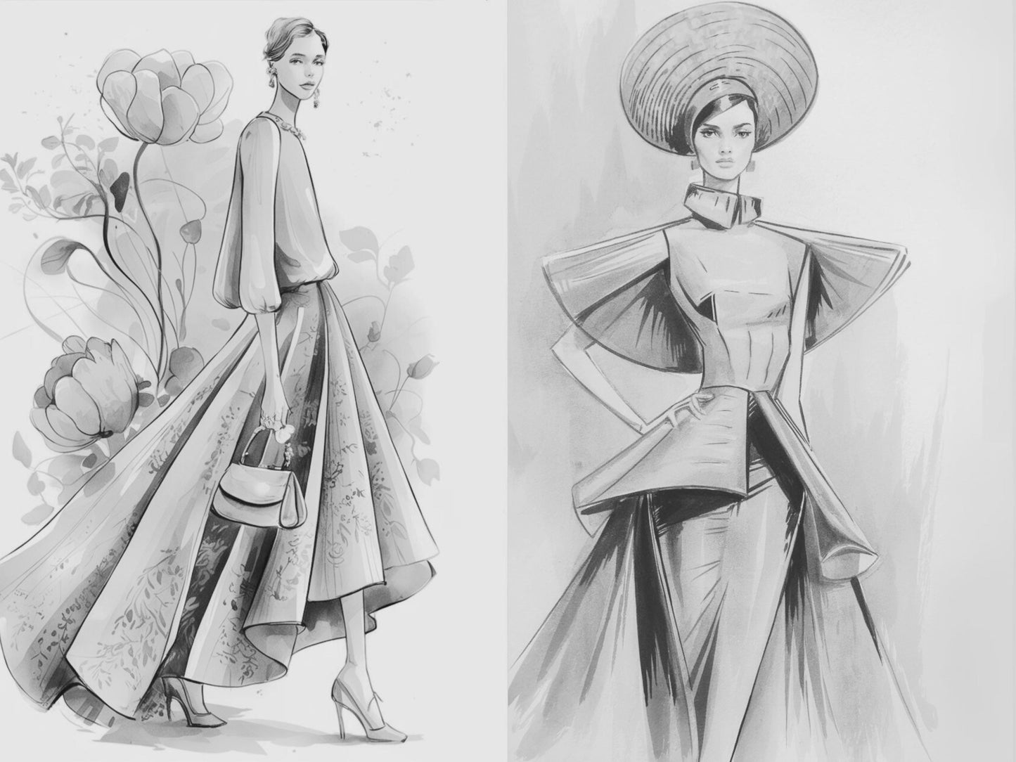 Dibujos para colorear de moda, Dibujos para colorear ropa, Dibujos para colorear de moda para adultos, Libro para colorear de moda para adultos, Diseño de moda