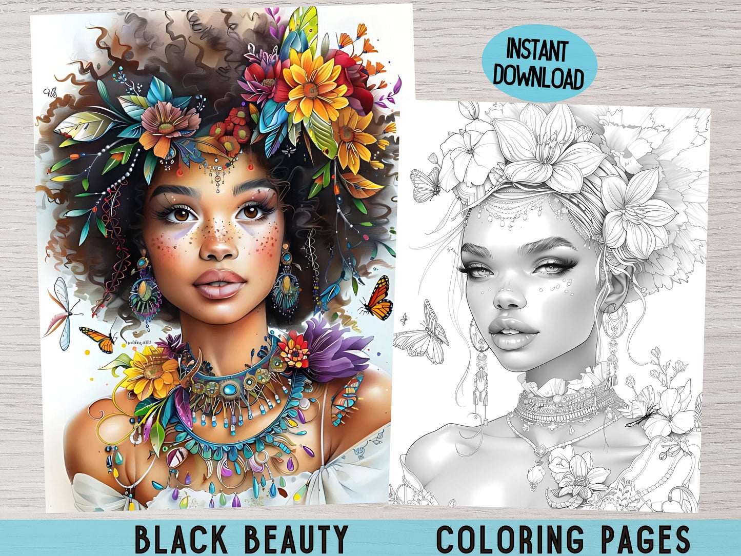 Hermosa mujer negra afroamericana, libro para colorear para adultos, belleza negra, colorear adultos, chicas hermosas, mujer negra, páginas para colorear de mujeres, negra