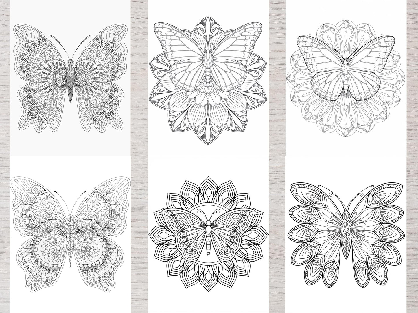 Páginas para colorear de mandalas, Dibujos para colorear para adultos, Mandalas para colorear imprimibles, Mandalas mariposa, Alivio del estrés, Patrón de mandalas, Mandalas florales