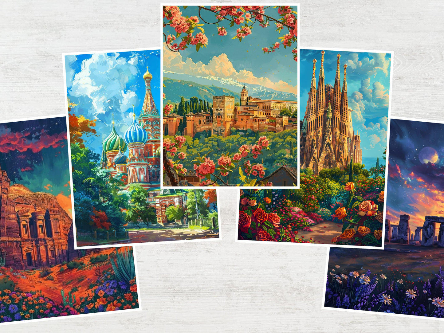 Libro para colorear paisajes por números – Volumen 2, Dibujos relajantes para adultos, Dibujos fáciles para colorear por números, Pósters de viajes, Arte de lugares emblemáticos del mundo