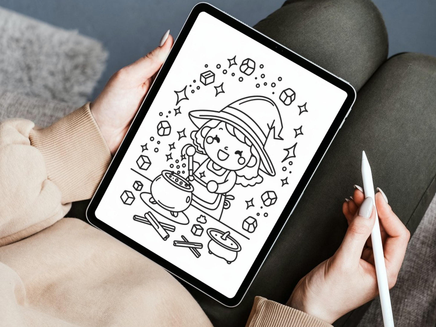 Páginas para colorear de brujas, páginas para colorear de brujas para imprimir, páginas para colorear de brujas para adultos y niños, brujas lindas, páginas para colorear de brujas y gatos