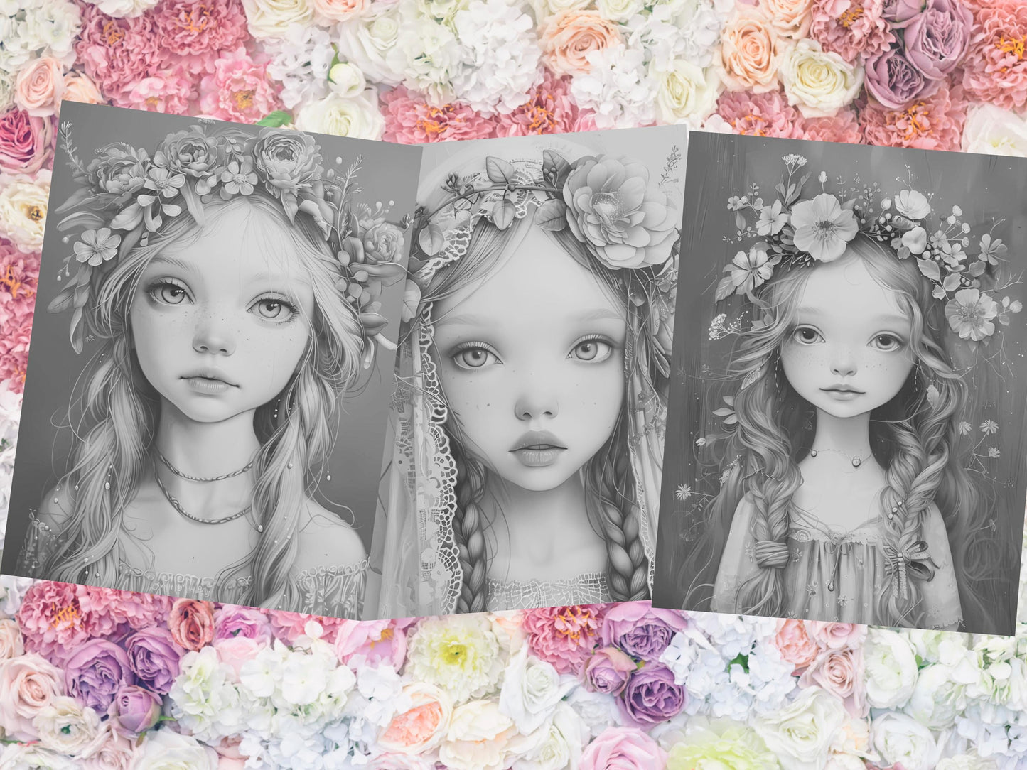 Páginas Para Colorear De Chicas Lindas Boho, Moda Boho, Páginas Para Colorear Para Niñas, Colorear Para Adultos, Coloración En Escala De Grises, Chicas Boho, Pdf