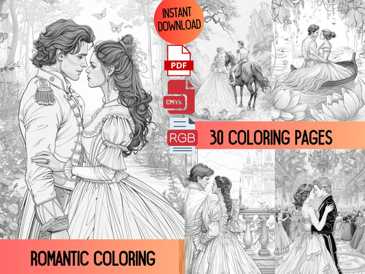 Románticas páginas para colorear, Románticas páginas para colorear para adultos, Adultos para colorear, Románticas para colorear, Príncipe y princesa, Princesa para colorear