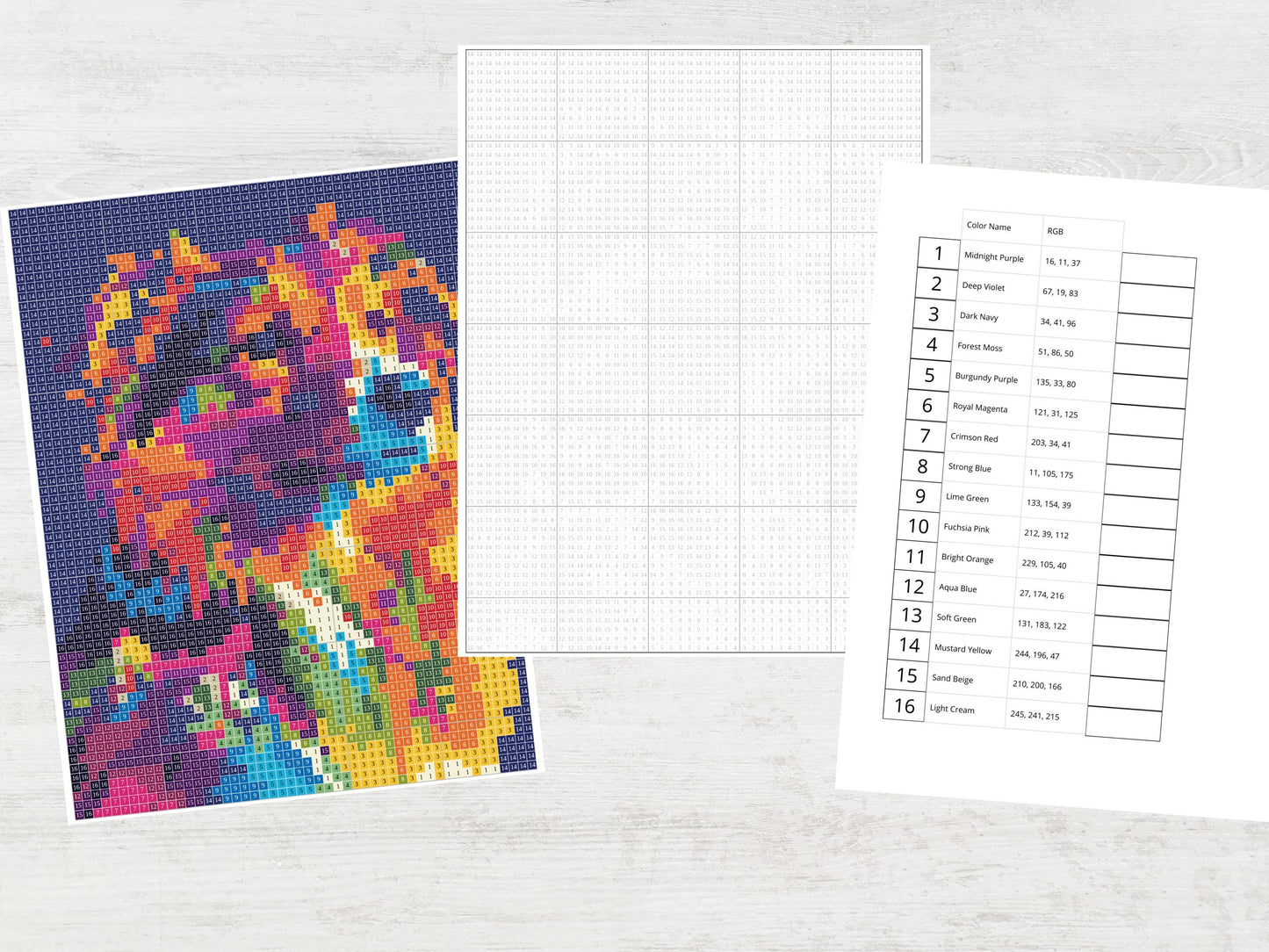 Animales de mosaico misteriosos, colorear animales por números, animales pixel art, colorear mosaicos relajantes, colorear misterios divertidos para niños y adultos