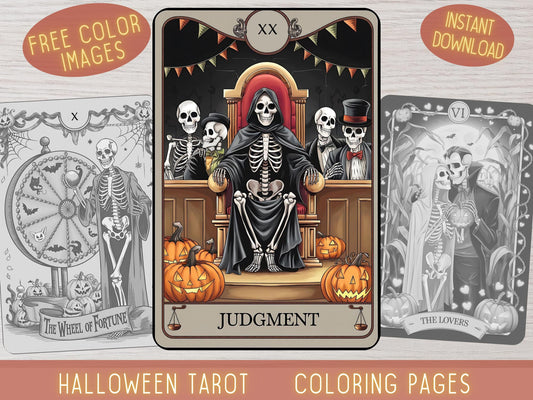 Dibujos para colorear de Halloween, Tarot, Escala de grises, Calabazas para colorear, Halloween para adultos, Esqueletos para colorear, Tarot de Halloween