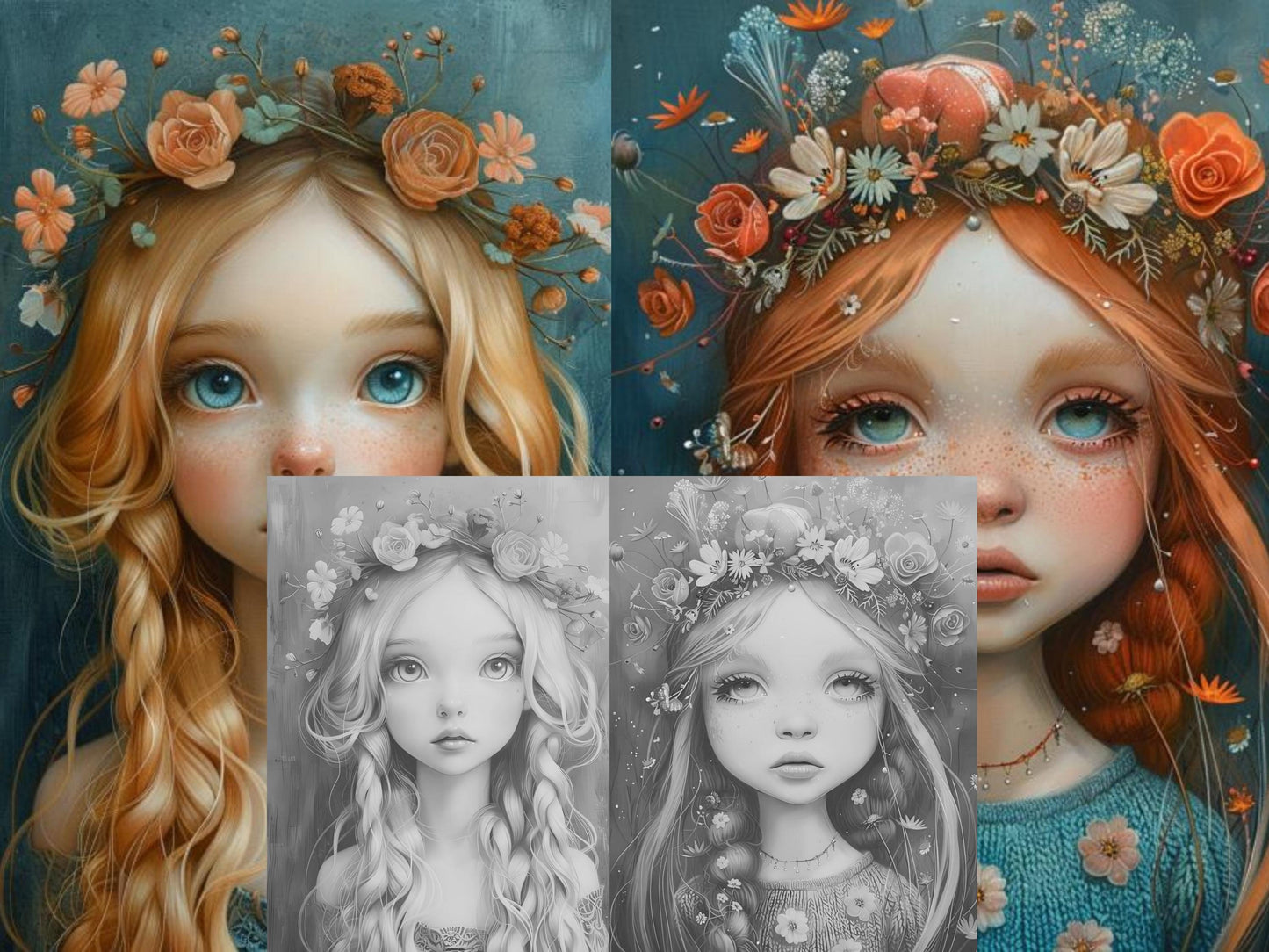 Páginas Para Colorear De Chicas Lindas Boho, Moda Boho, Páginas Para Colorear Para Niñas, Colorear Para Adultos, Coloración En Escala De Grises, Chicas Boho, Pdf